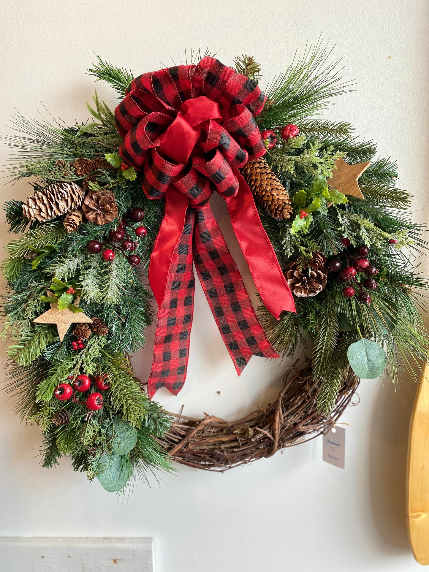 Christmas Wreath - Buffalo Plaid Bow