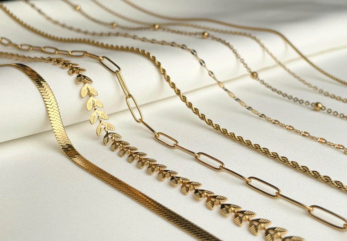 Sparkle Rope (B) Dainty Gold Necklaces - 18k Gold Pvd Plated Chains