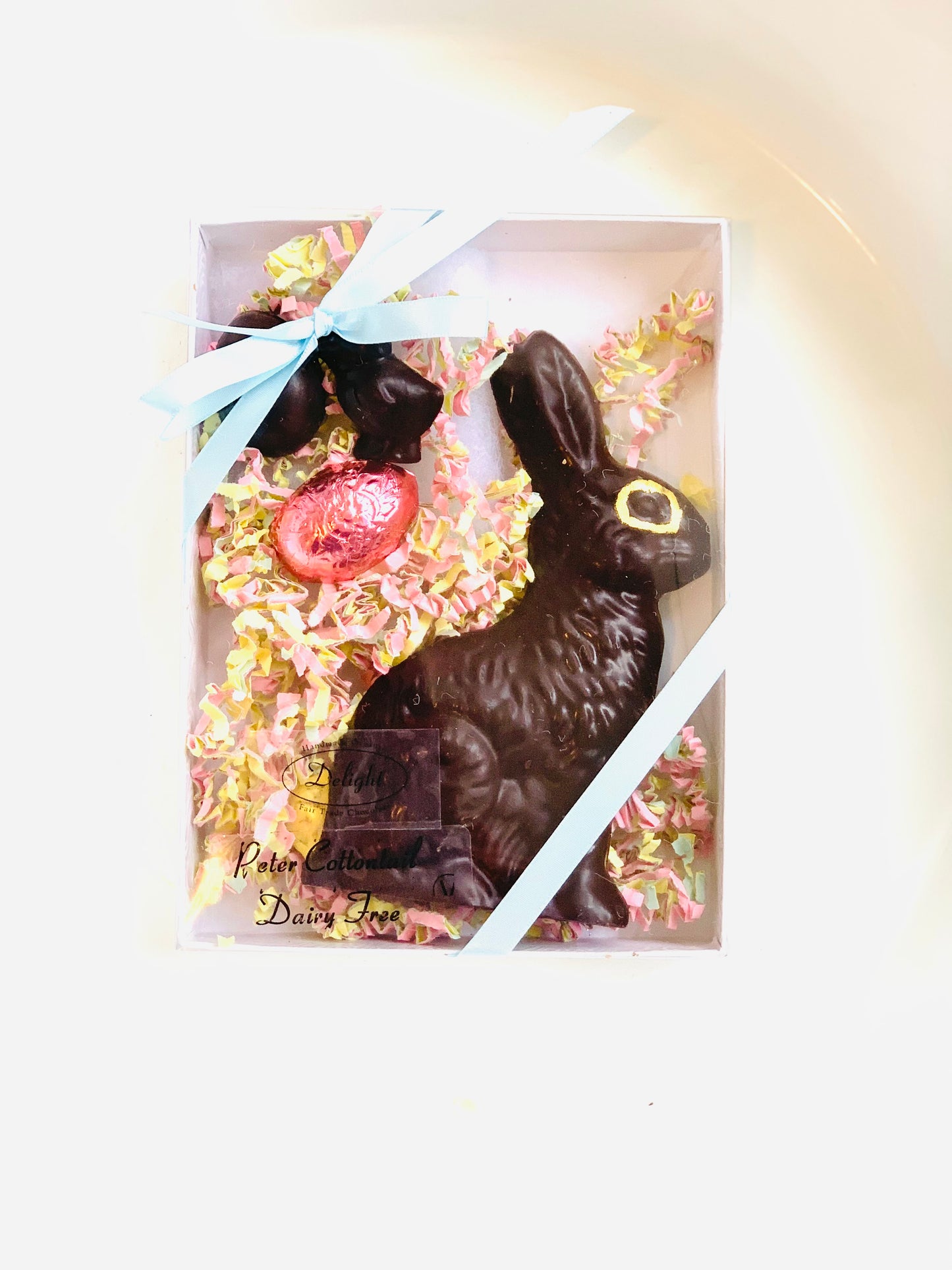 Peter Cottontail with Caramel Egg, Chick and Foil Wrapped Egg