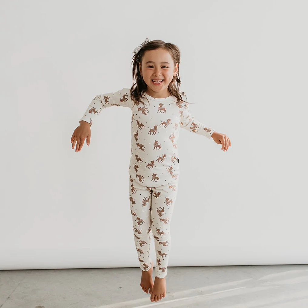 Long Sleeve Pajama Set | Christmas Deer