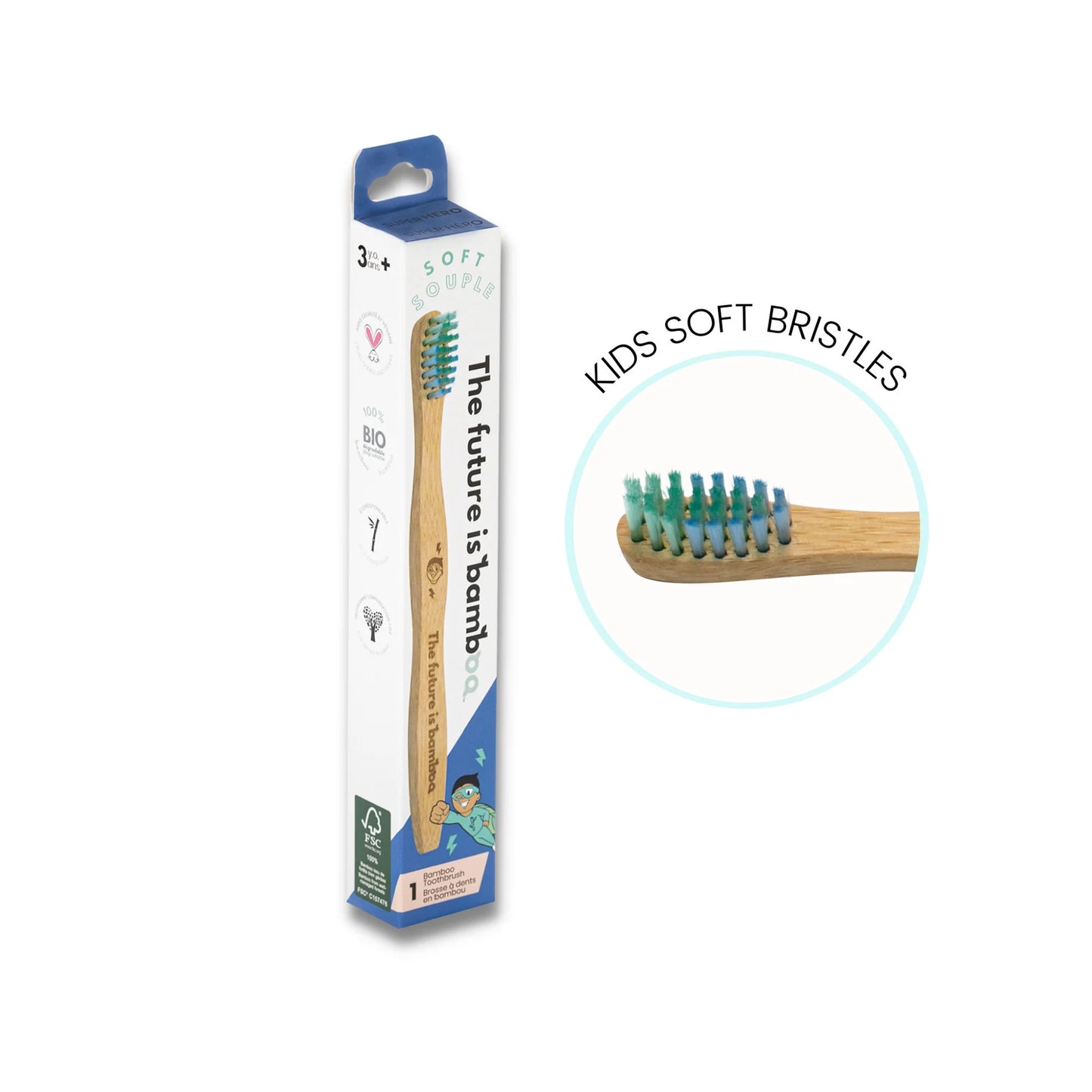 Superhero Kids Bamboo Toothbrush