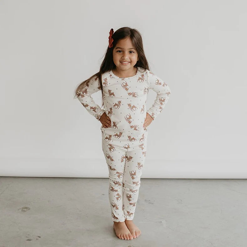 Long Sleeve Pajama Set | Christmas Deer