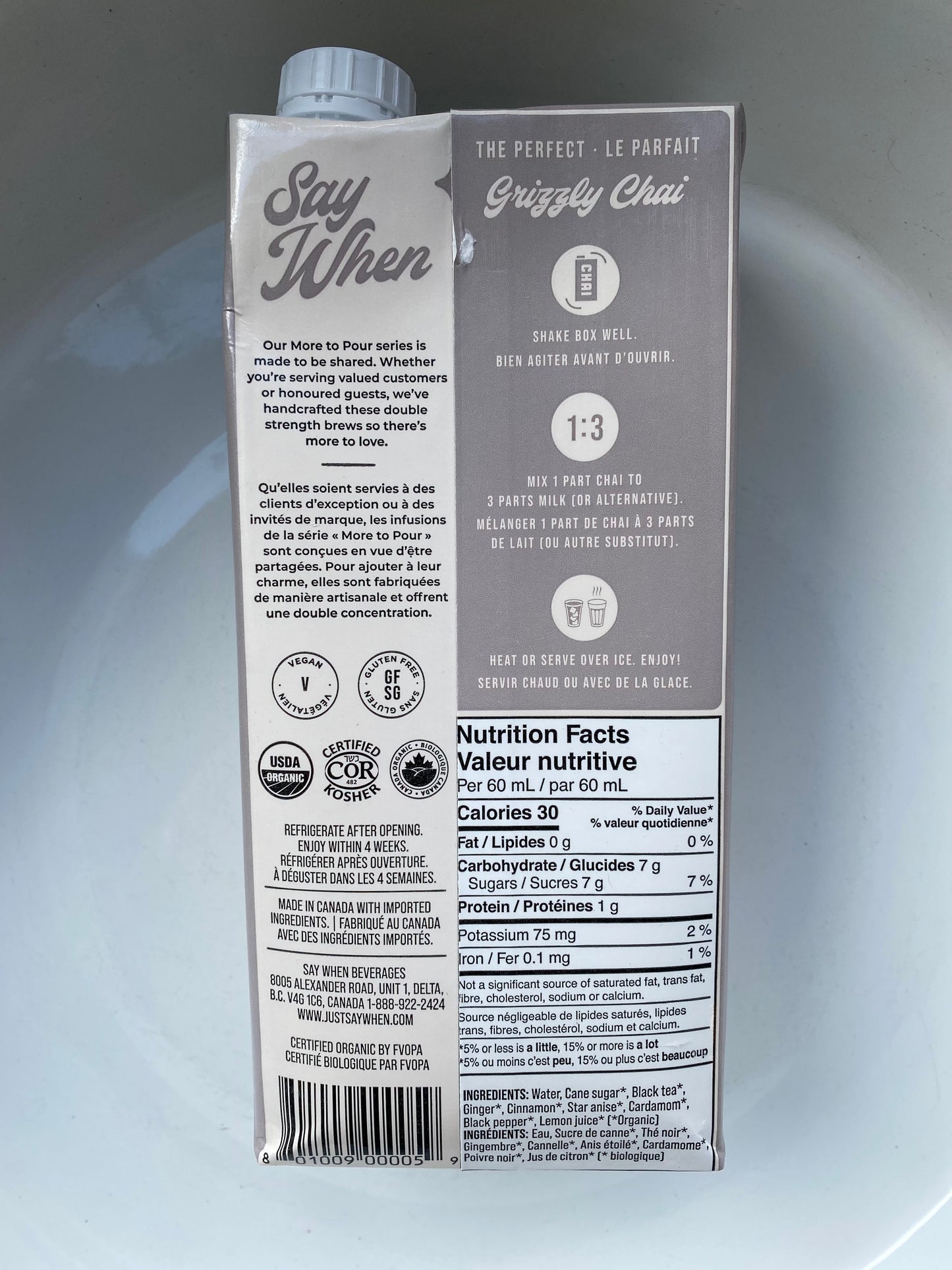 Organic Grizzly Chai