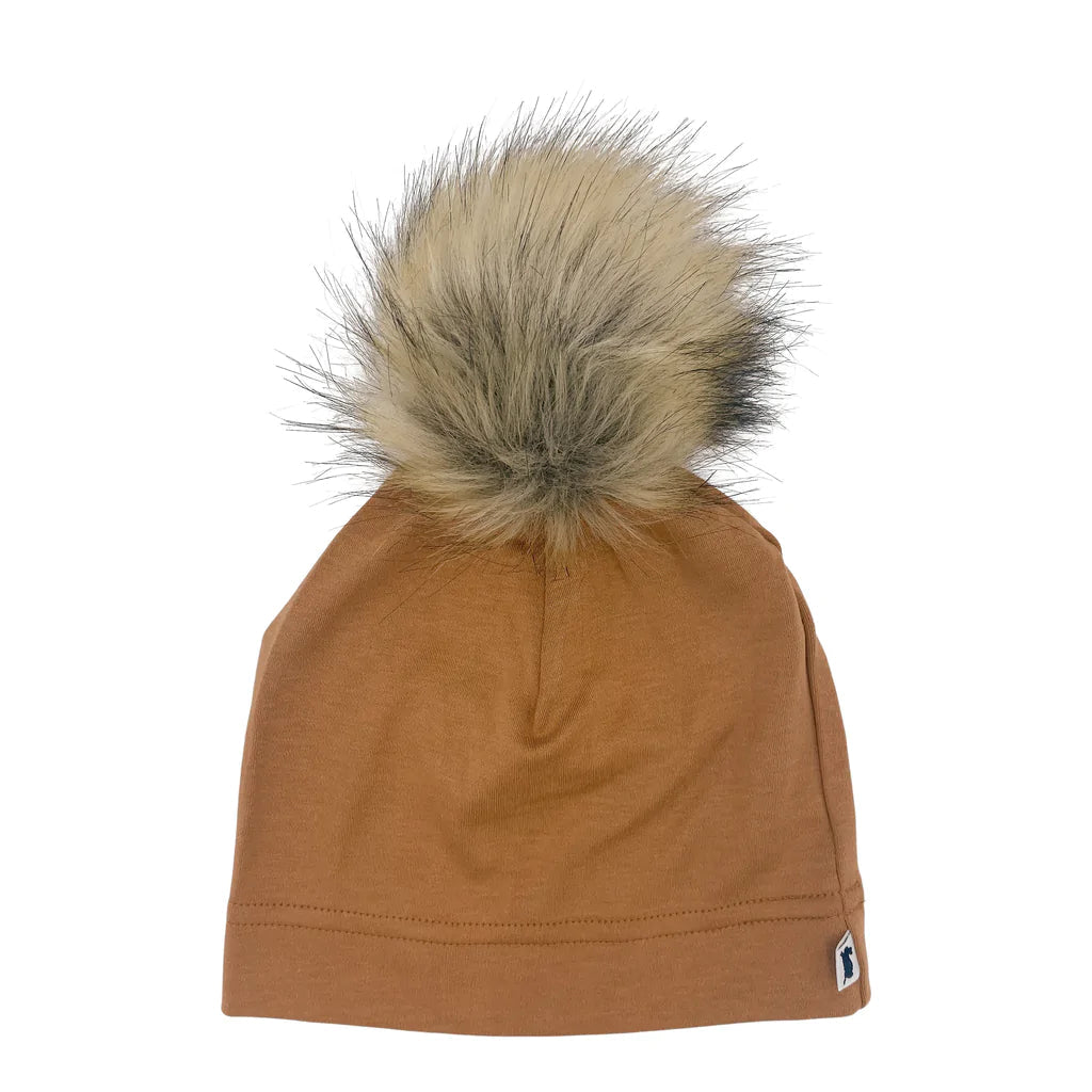 Toddler 6-24m Pom Pom Beanie | Caramel