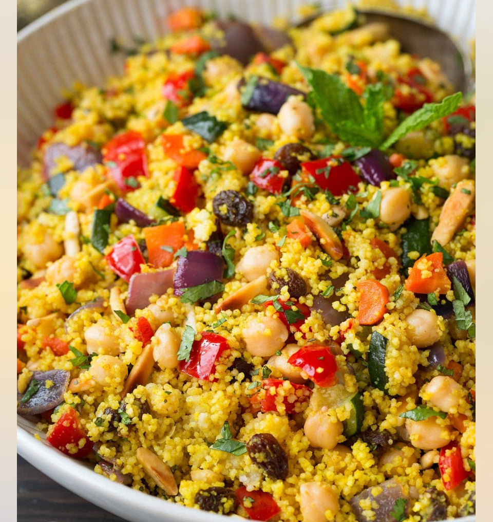 Falafel Pita + Moroccan Couscous Salad