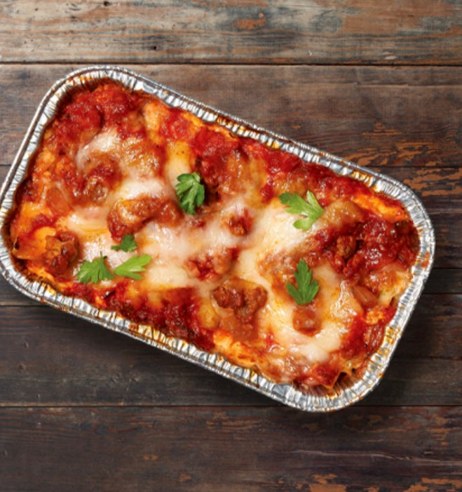 Meat + Grilled Veggie Lasagna with Fall Green Salad