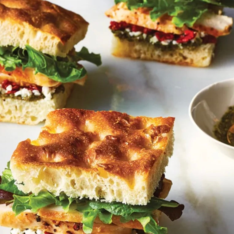 Chicken Sandwich + Lemon Chickpea Orzo Soup