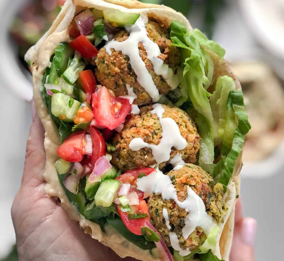Falafel Pita + Moroccan Couscous Salad