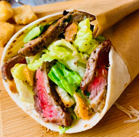 Grilled Steak Caesar Wrap with Mexican Street Corn