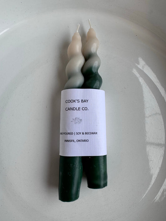 Spiral Tapers 7” Candles - Soy & Beeswax