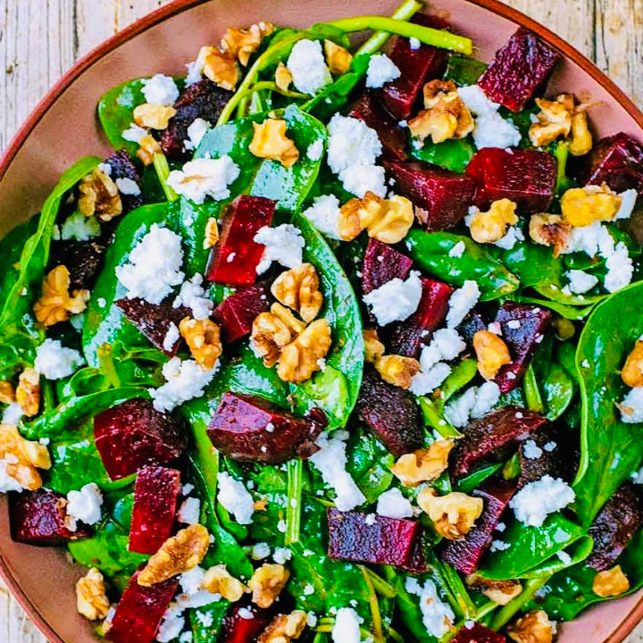 Chicken Parmesan Sandwich with Beet + Goat Cheese Salad