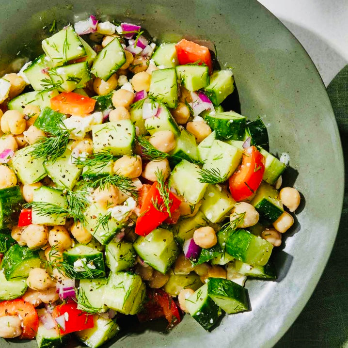 Croque Monsieur with Chickpea + Feta Salad