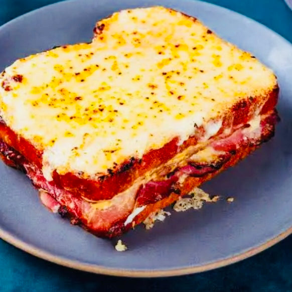 Croque Monsieur with Chickpea + Feta Salad
