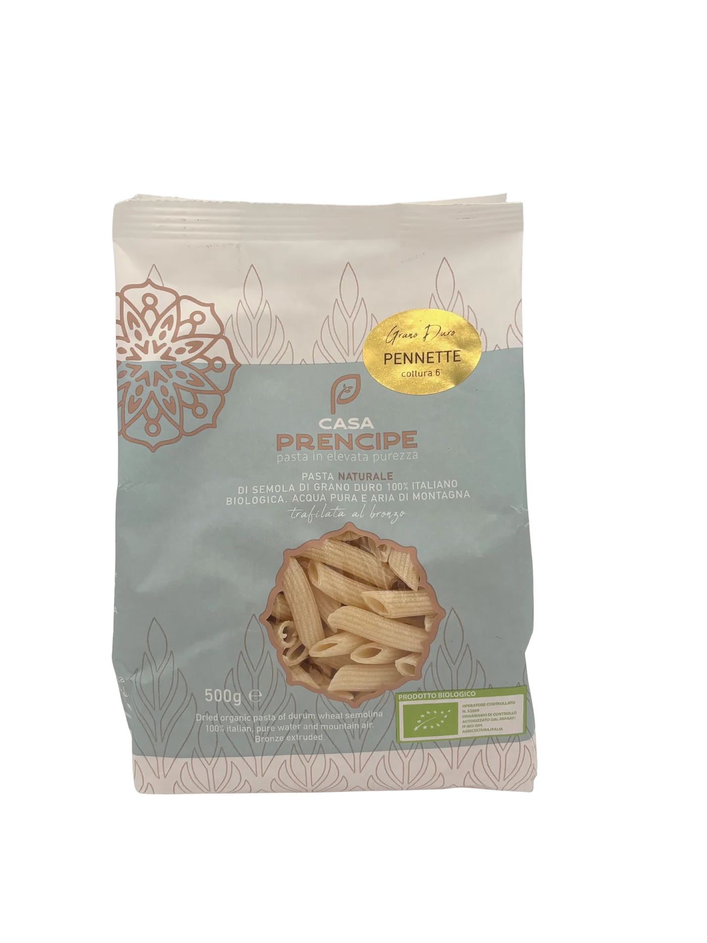 PENNE, DURUM WHEAT PASTA ORG.