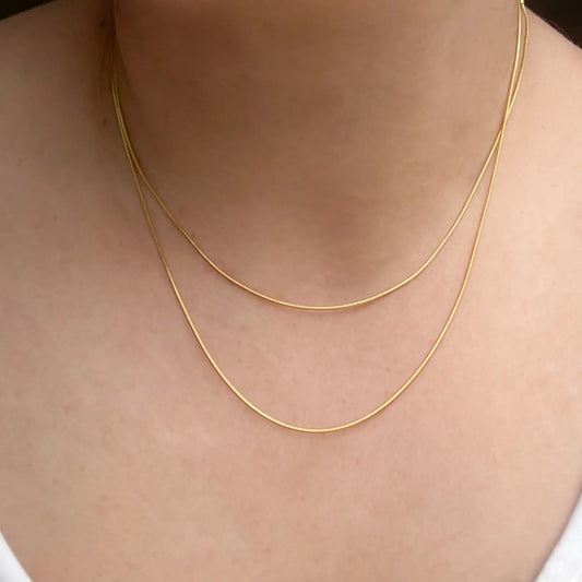 Layered Snake Chain Necklace - Waterproof Duo Snake Necklace