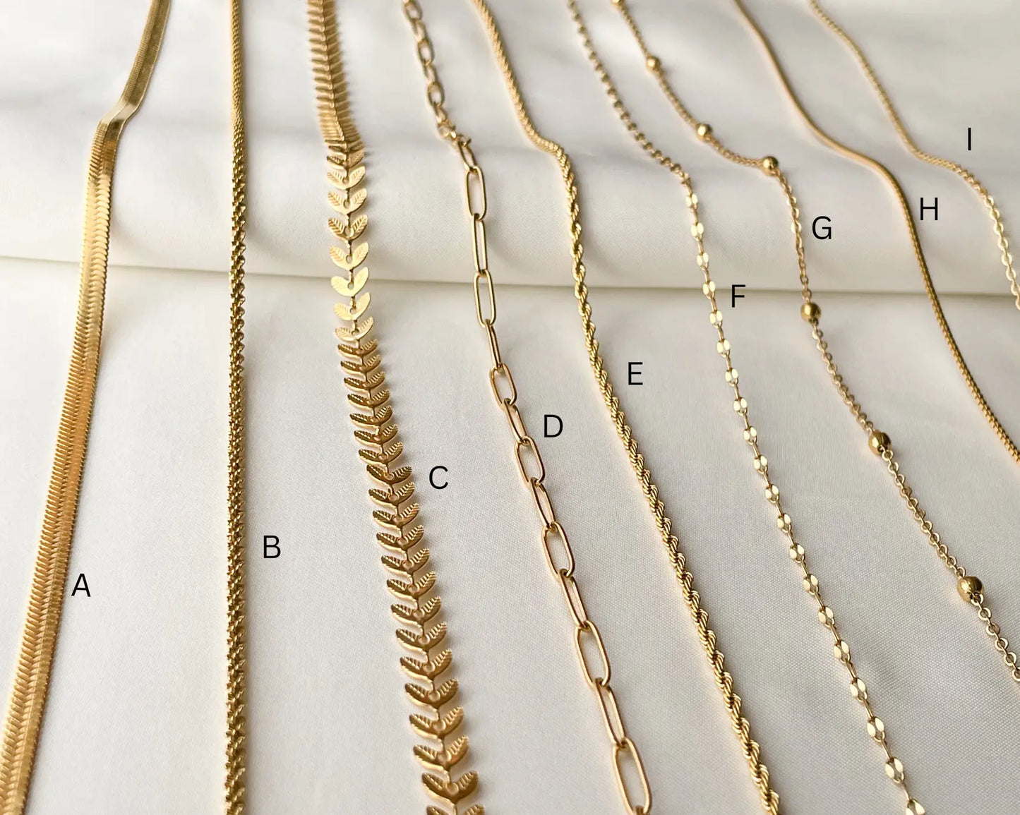 Paperclip (D) Dainty Gold Necklaces - 18k Gold Pvd Plated Chains