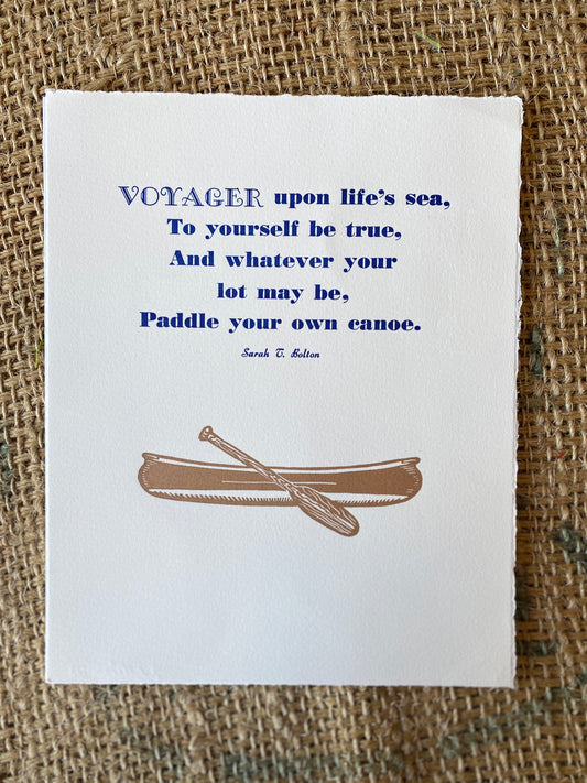 Paddle Your Own Canoe Quote Print