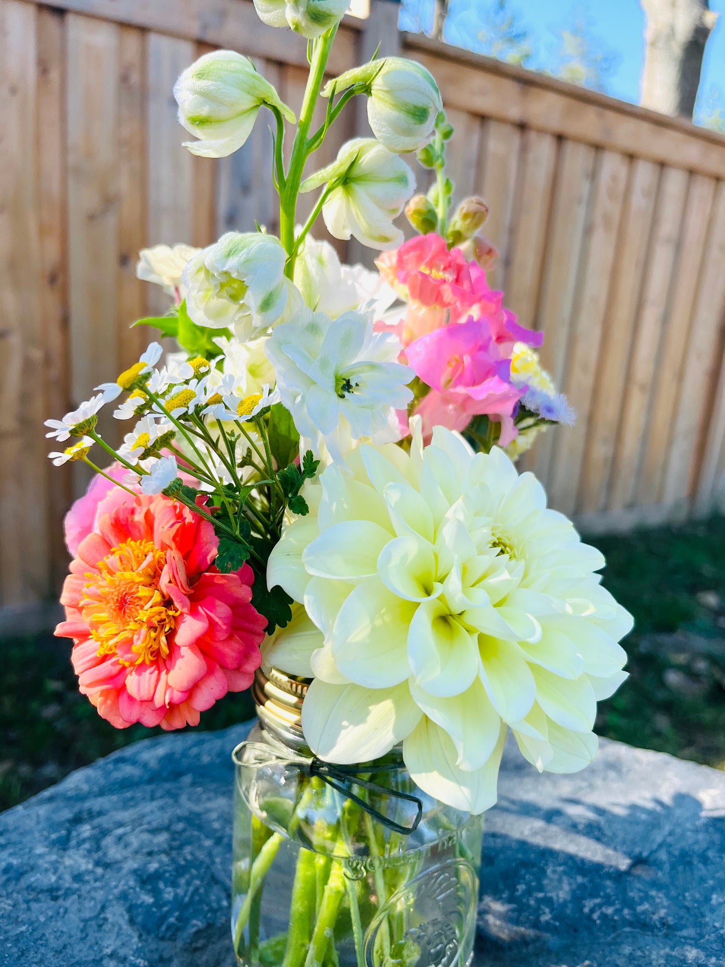 Locally Grown Fresh Flowers (Mason Jar)