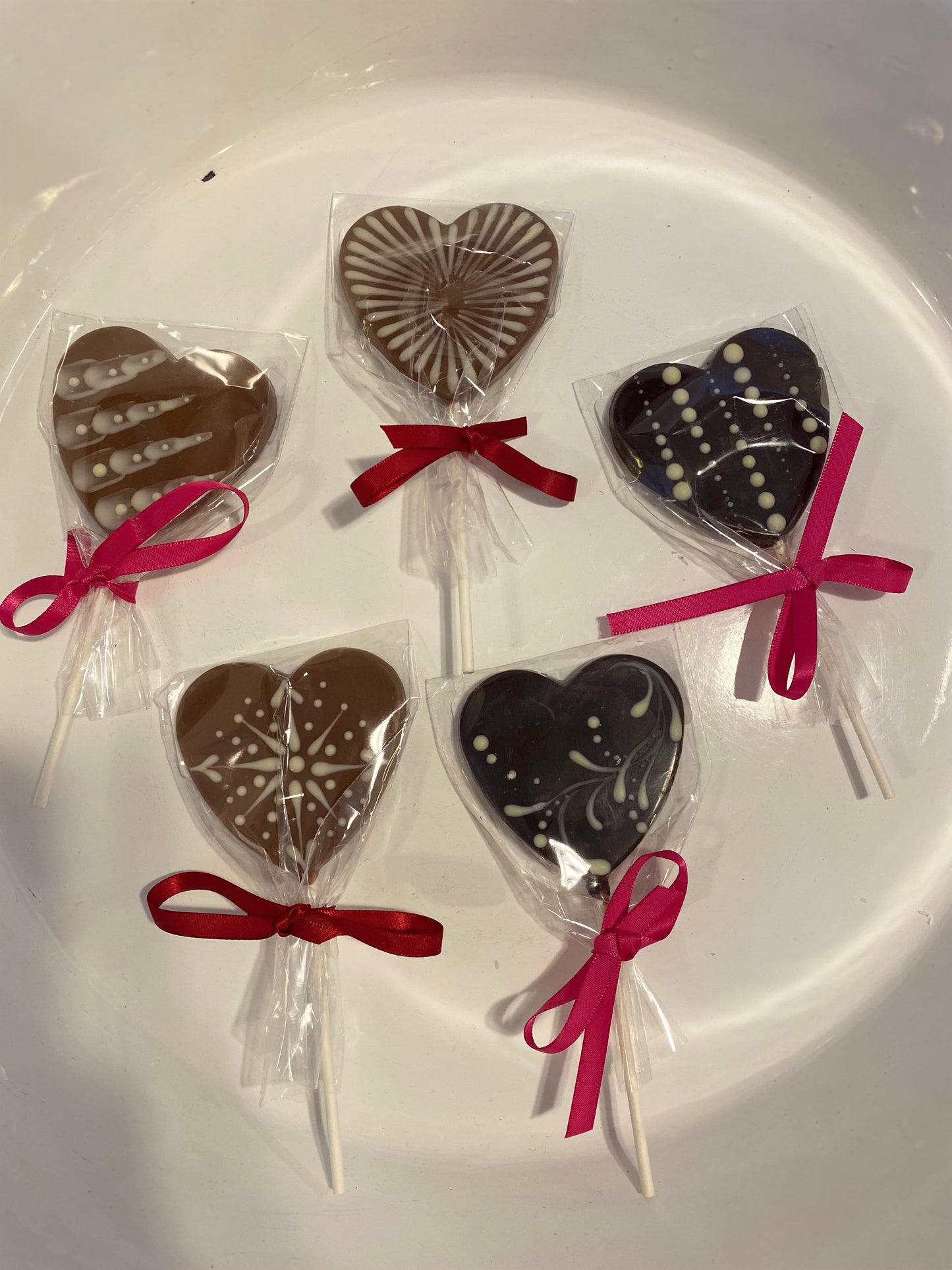 Hand Painted Heart Lolly - Dark Chocolate