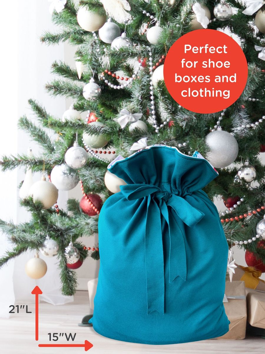 WSOIHFEC Fishing Nets print Christmas Gift Bags with Drawstring  Fabric Gift Bag Santa Wrapping Bag Storage Bag Packing Gift Tags for Xmas  Holiday Gift Giving : Health & Household