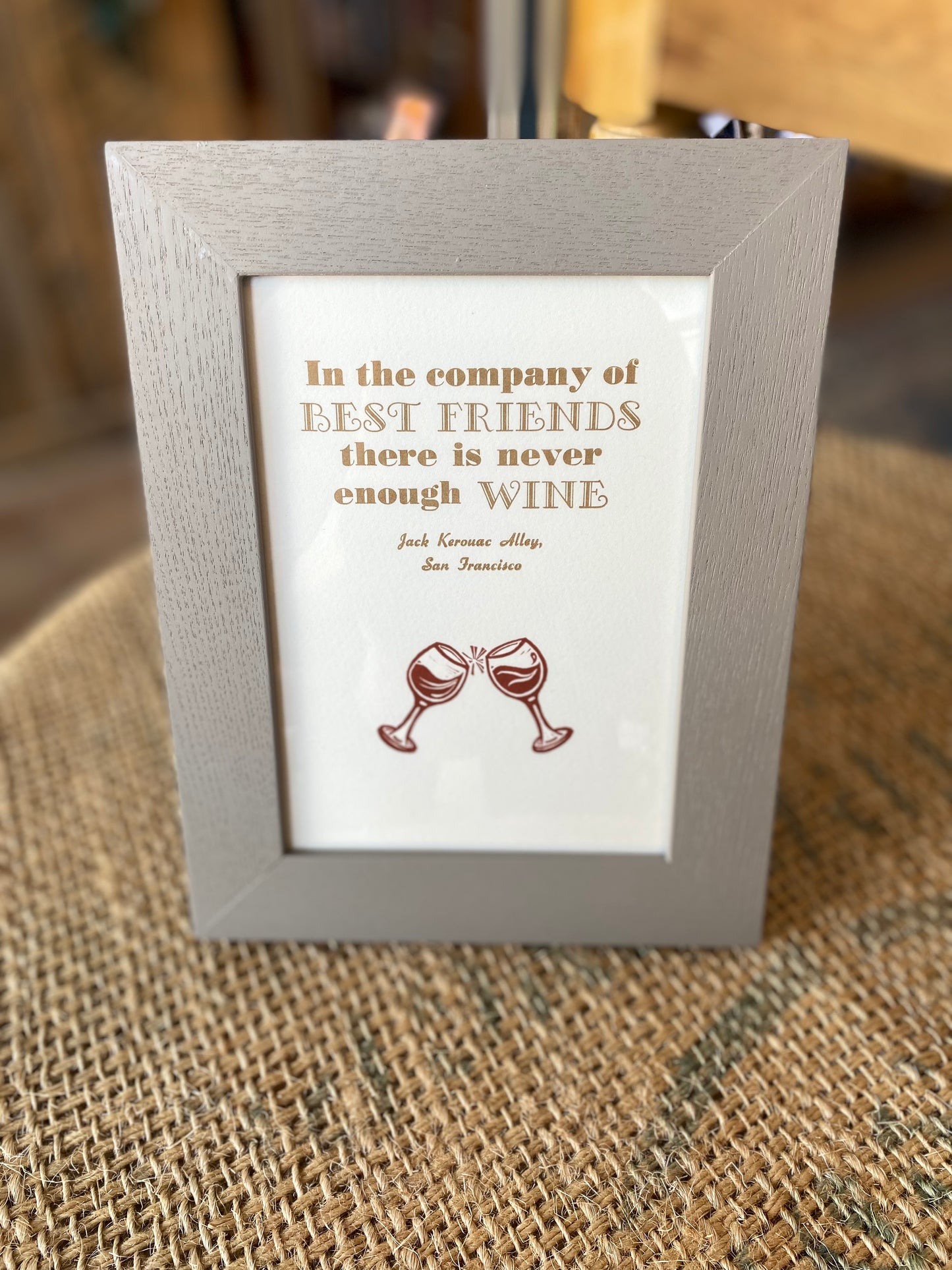 Best Friends/Wine Quote Print FRAMED