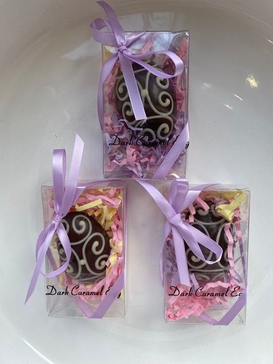 Vegan Dark Chocolate Peanut Butter Caramel Easter Egg