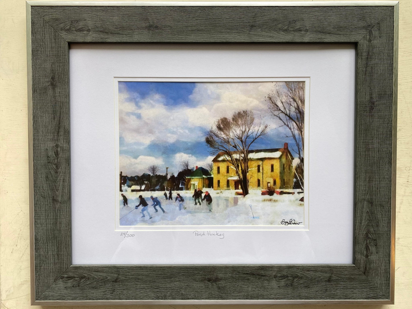 Gary Le Drew Framed Prints - Pond Hockey