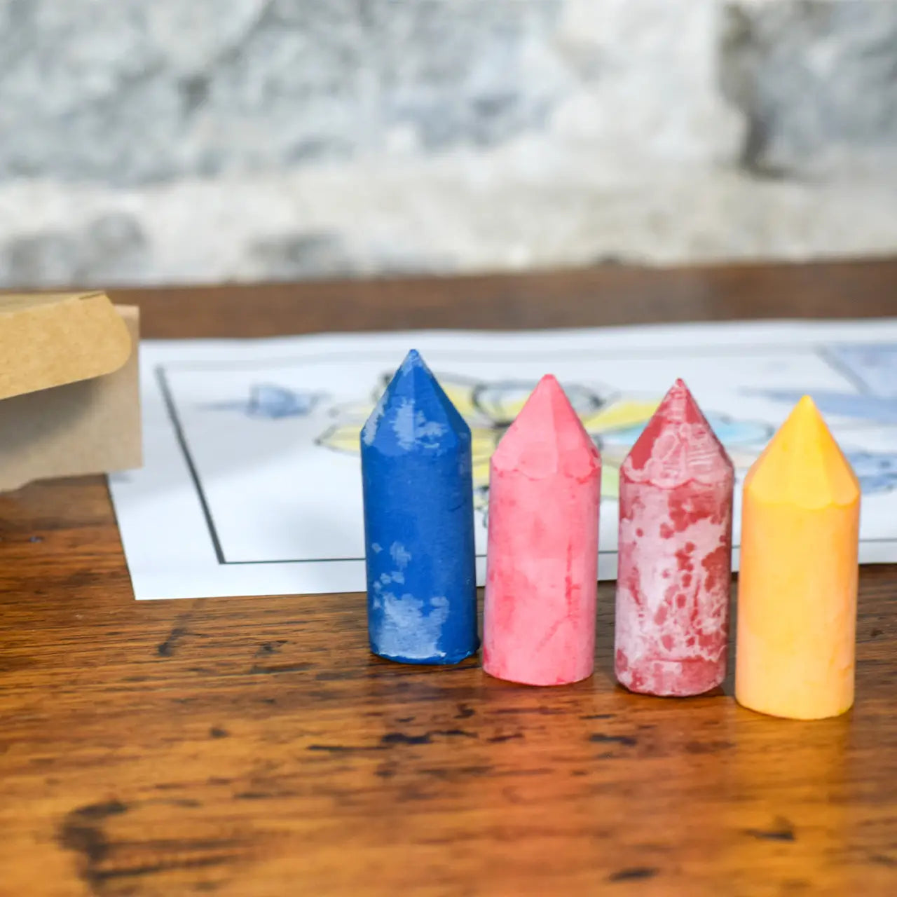 Beeswax Crayons Plus Wooden Caddy (Set of 8)