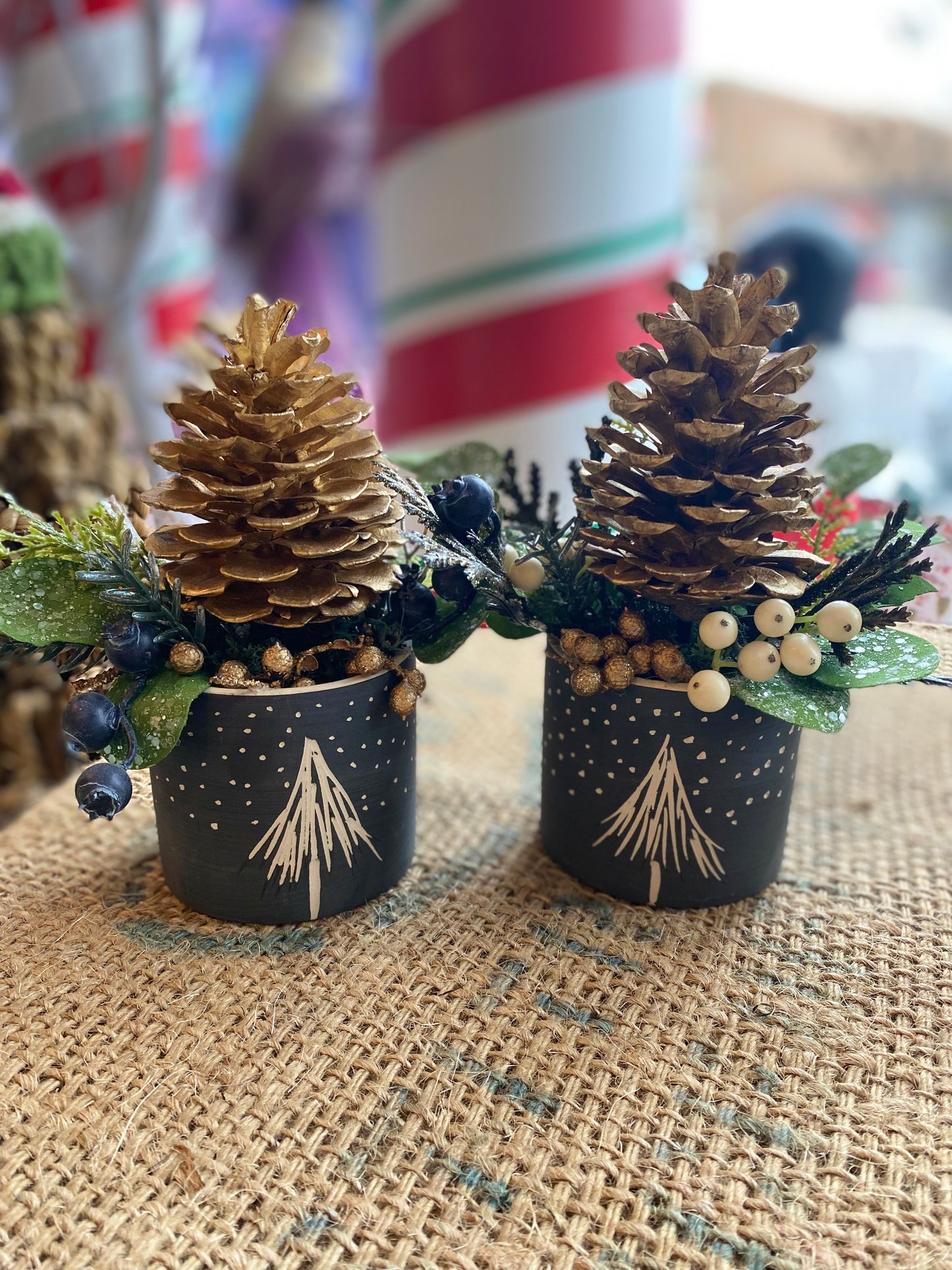 Gold Pine Cone Holiday Decor