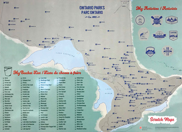 ONTARIO PROVINCIAL PARKS SCRATCH MAP