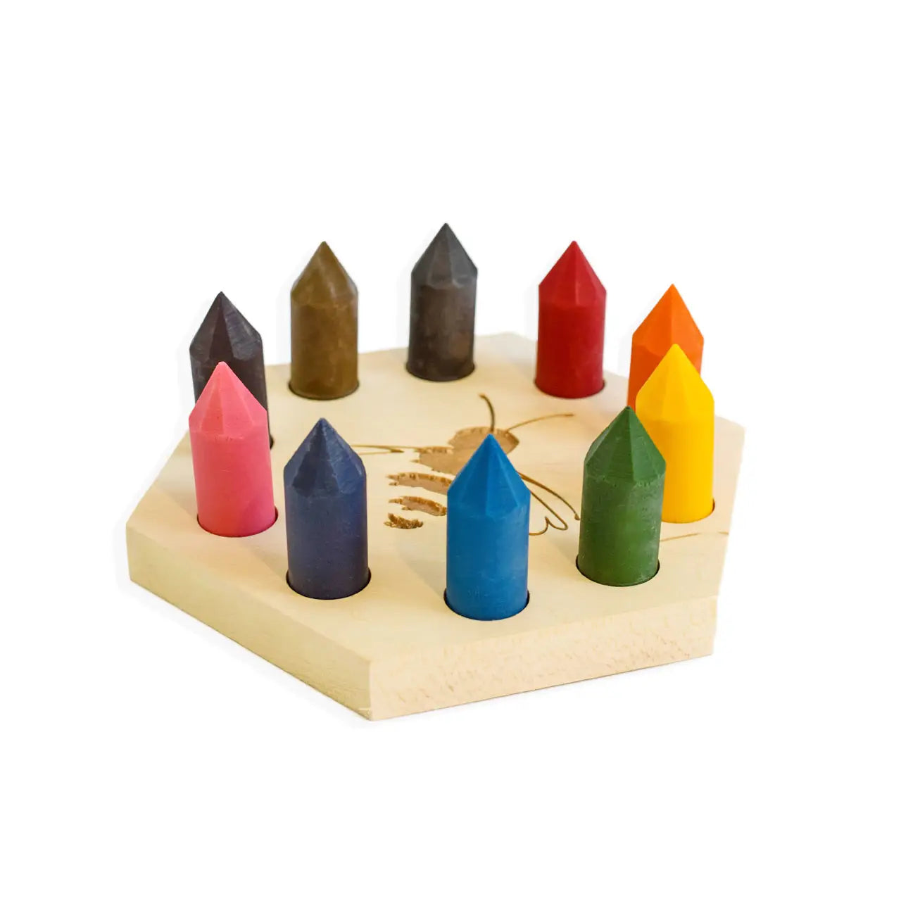 Beeswax Crayons Plus Wooden Caddy (Set of 8)