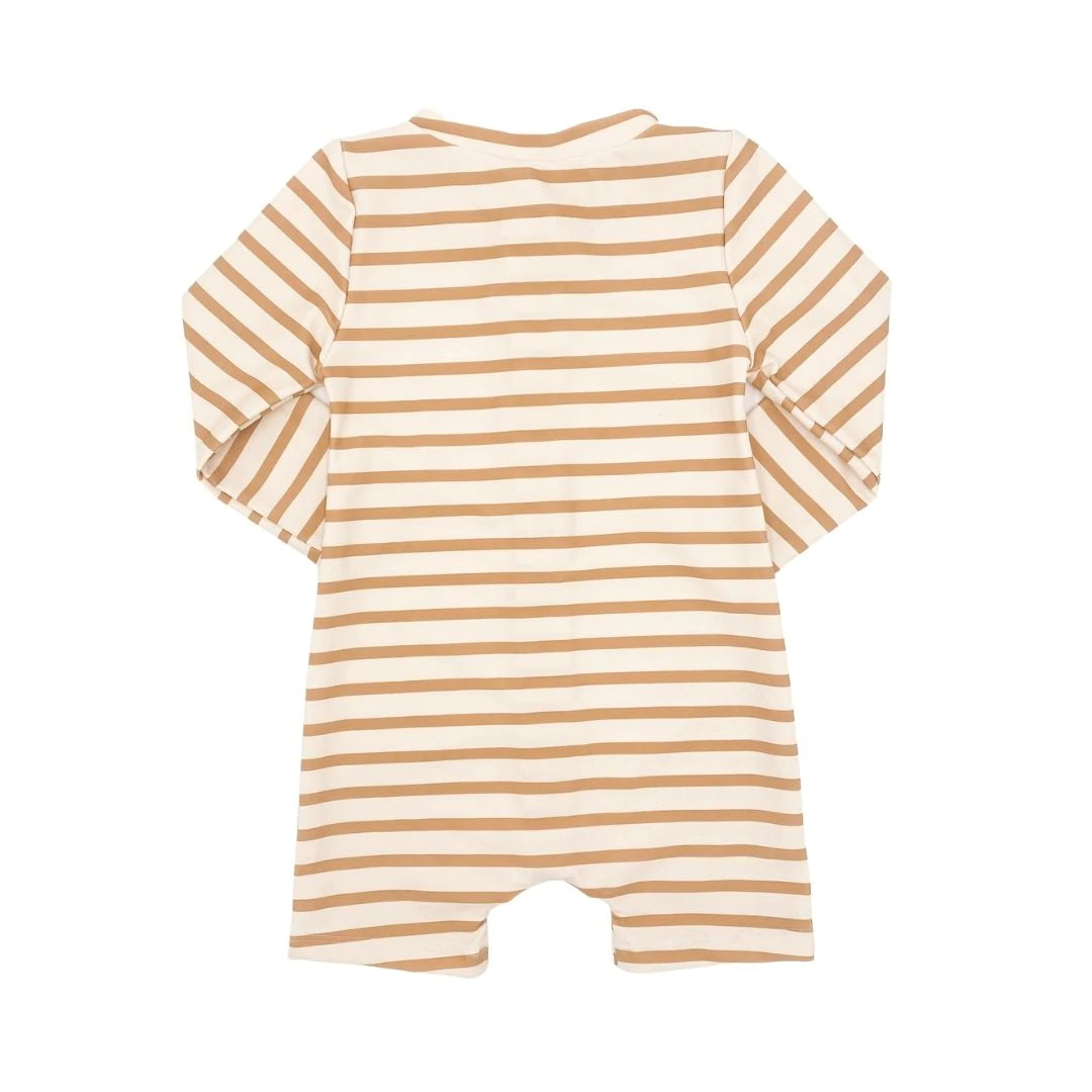 BABY 0-6M UPF50+ LONG SLEEVE SWIMSUIT | HONEY STRIPE